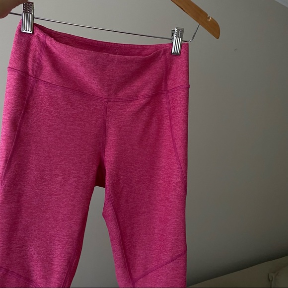 OUTDOOR VOICES Pink Flamingo Stripe 3/4 Leggings - Picture 9 of 10